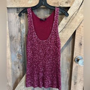 Donna Karan cashmere sequin top